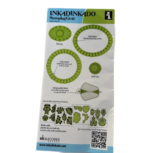 Inkadinkado Stamping Gear Set New and Used 40 Stamps 3 Circle Wheels 3 Blocks - Picture 10 of 13